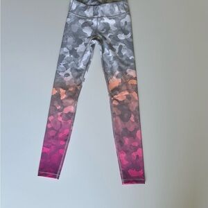 Athleta Kids Camouflage Gradient Leggings - Gray and Pink size L12